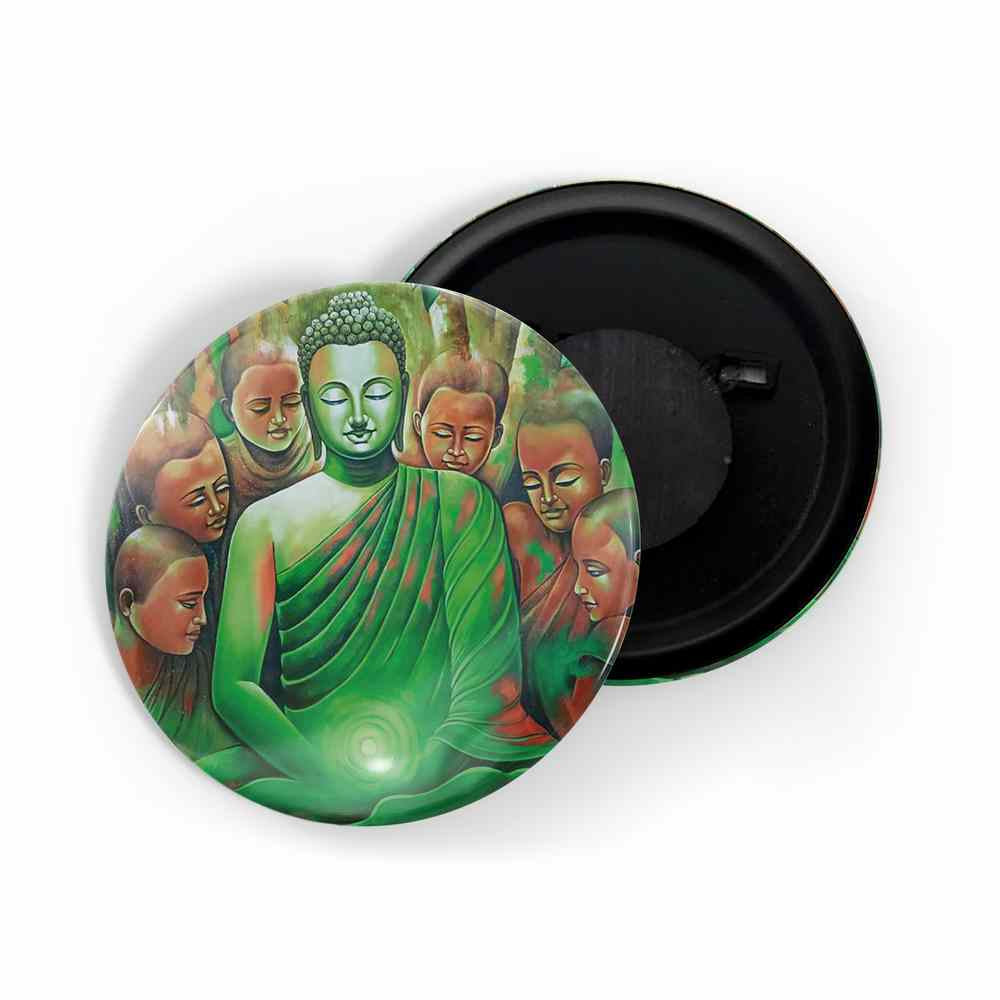 dhcrafts Fridge Magnet Multicolor Buddha D6 Glossy Finish Design Pack of 1 (58mm)